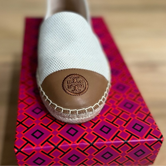 Tory Burch Shoes - Tory Burch Colorblock Flat Espadrille in Luggage Canvas/Nappa Leather New Size 8